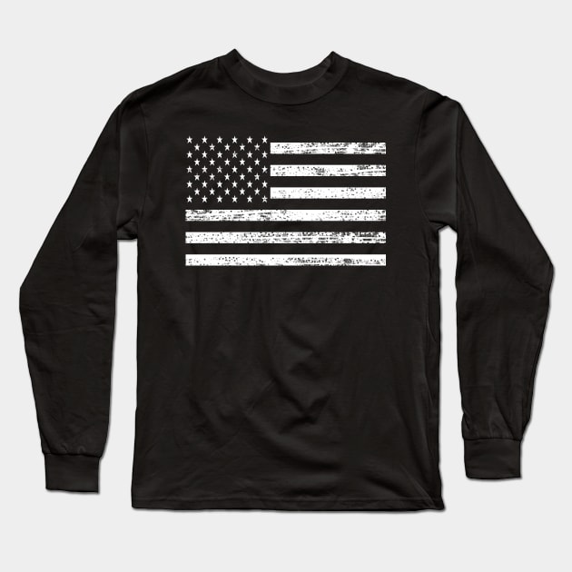 Patriotic Subdued American Flag Long Sleeve T-Shirt by abbottcartoons